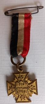 Medaille Duitsland 'dem Vaterland treu' met lintje en speld, Postzegels en Munten, Penningen en Medailles, Ophalen, Overige materialen