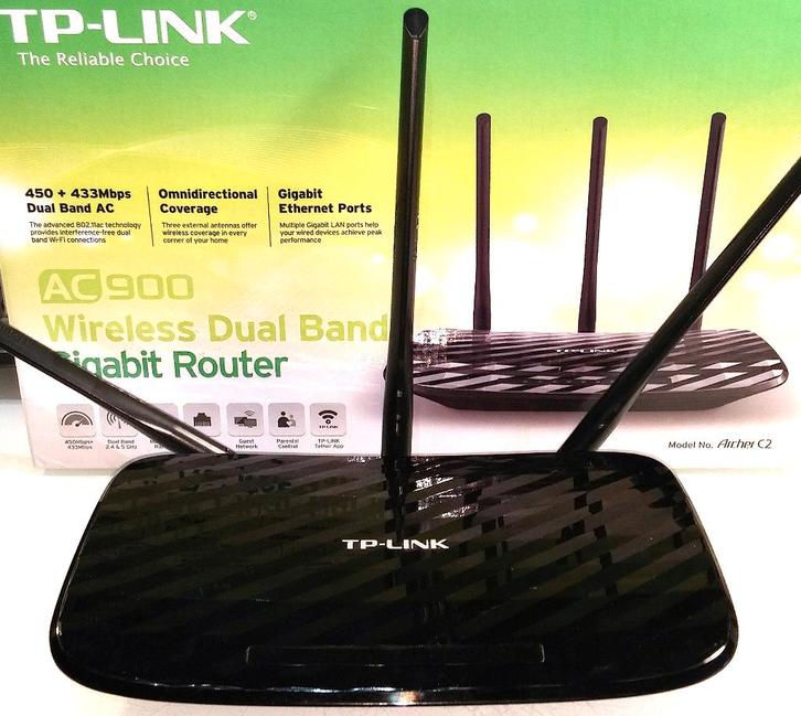 TP-Link Archer C2 AC900 V3 WiFi-5 802.11ac Dual Band Router, Computers en Software, Routers en Modems, Zo goed als nieuw, Router