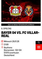Bayer 04 VS Villareal Champions League, Tickets en Kaartjes, Twee personen