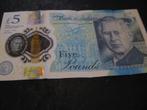 Engelse 5 pound biljet king Charles ipv Elizabeth ..gebruikt, Ophalen of Verzenden, Overige landen, Los biljet
