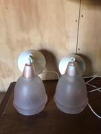 Vintage melkglas rose hanglampjes 2 x, Huis en Inrichting, Lampen | Hanglampen, Ophalen of Verzenden, Zo goed als nieuw, Minder dan 50 cm