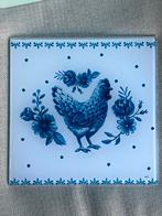 Kleine glazen snijplank kip, Ophalen of Verzenden