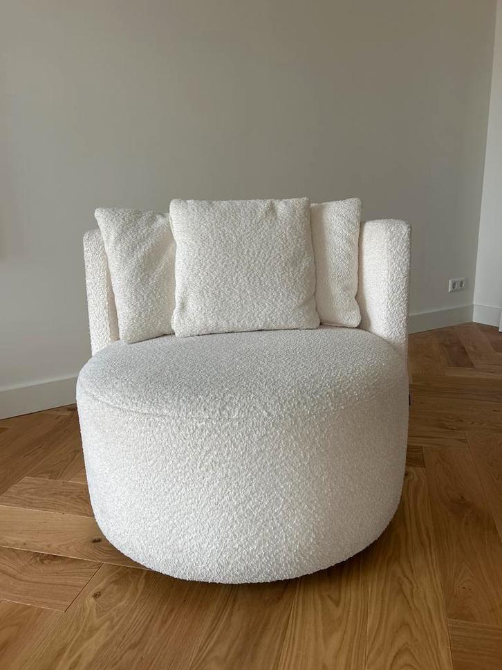 Draaibare fauteuil van teddy stof, Huis en Inrichting, Fauteuils, Zo goed als nieuw, Stof, 75 tot 100 cm, Ophalen