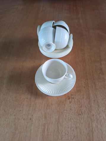 wedgwood edme plain kop en schotel thee 5 stuks beschikbaar voor biedingen