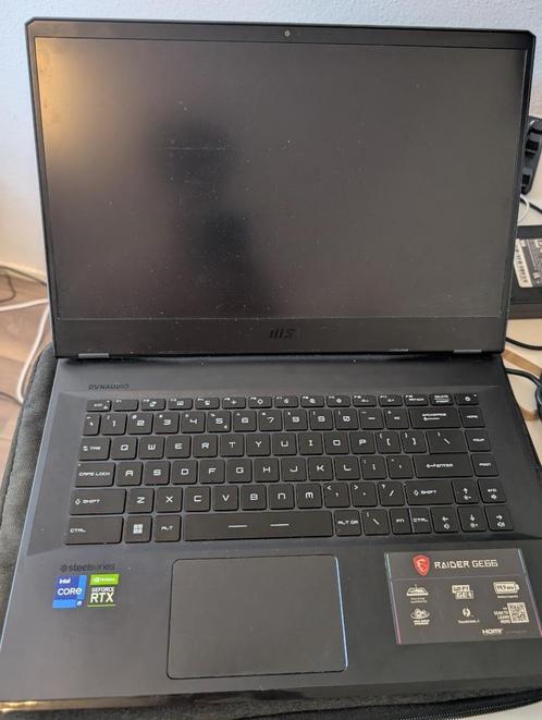 Gaming laptop: MSI Raider GE66 12UGS-015NL, Computers en Software, Windows Laptops, Zo goed als nieuw, 16 inch, SSD, 4 Ghz of meer