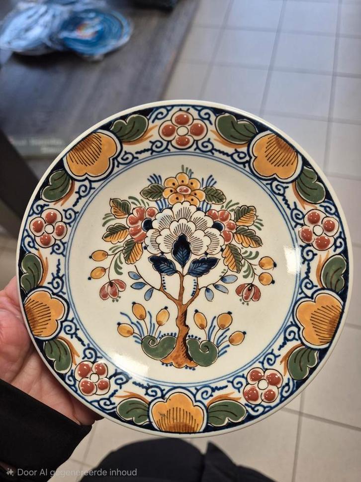 Delfts Blauw Wandbord - Bloeiende Boom - 1987, Antiek en Kunst, Antiek | Wandborden en Tegels, Ophalen of Verzenden