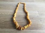 Amber ketting, brokjes boterkleur., Sieraden, Tassen en Uiterlijk, Edelstenen, Ophalen of Verzenden, Zo goed als nieuw