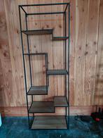 Vakkenkast zwart staal/hout, Ophalen, Zo goed als nieuw