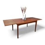 Henning Kjaernulf, Vejle vintage jaren 60 verlengbare tafel, Ophalen, Scandinavisch, uittrektafel, uitschuiftafel, Teakhout, 200 cm of meer