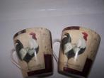 2 Pimpernel mokken met haan. Zie foto's., Huis en Inrichting, Ophalen of Verzenden, Zo goed als nieuw, Overige stijlen, Kop(pen) en/of Schotel(s)