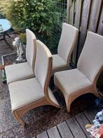 4 Originele Loom Tuinstoelen in prijs verlaagd, Huis en Inrichting, Stoelen, Gebruikt, Tuinstoel, Wit, Riet of Rotan