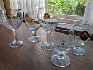 Speciaalbierglazen 5 stuks: Grimbergen, Palm, Leffe beschikbaar voor biedingen