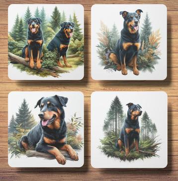 Beauceron Bos onderzetters met houder beschikbaar voor biedingen