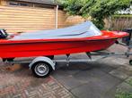 Te koop! Mooie rode speedboot + afdekzeil en trailer, Watersport en Boten, Ophalen, Zo goed als nieuw, Minder dan 70 pk, 3 tot 6 meter