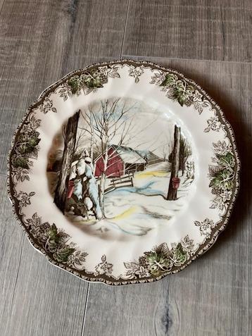 Antiek wandbord The Friendly Village Johnston Bros England beschikbaar voor biedingen