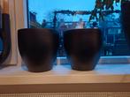 2x mooie zwarte bloempotten, Rond, Binnen, Ophalen of Verzenden, Zo goed als nieuw