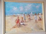 Schilderij strand gezicht, Antiek en Kunst, Ophalen of Verzenden