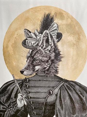 Poster Moon Fox Gwen Aspall ( gekreukt, zonder lijst) 40 50 beschikbaar voor biedingen