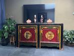 Tibetaans chinees dressoir kast Tibet handbeschilderd, Verburgt Vintage, 150 tot 200 cm, Tibetaans Tibet Chinees Chinese orientaal