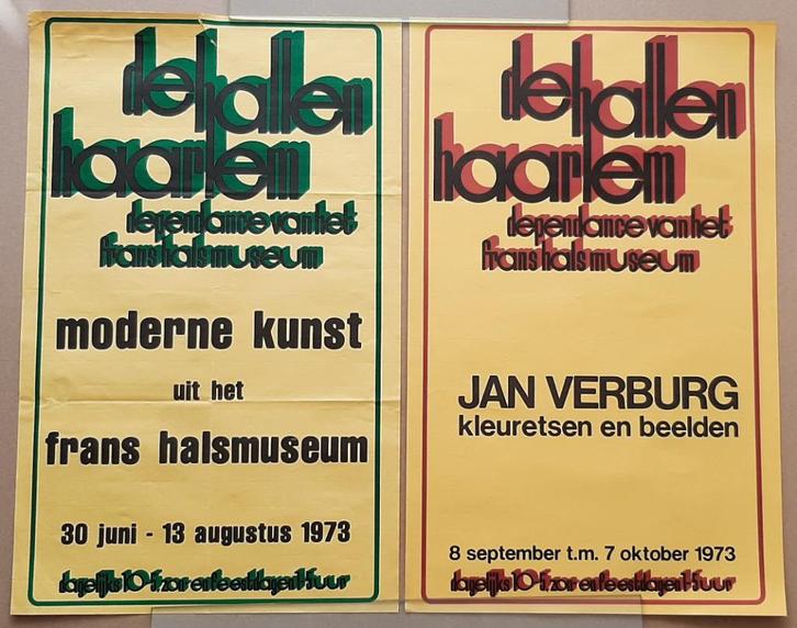 Moderne kunst & Jan Verburg 1973 – Haarlem, Verzamelen, Posters, Zo goed als nieuw, Ophalen of Verzenden