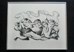 FEEST, Ingelijste Lithografie van potlood tekening, 40x50 cm, Antiek en Kunst, Kunst | Litho's en Zeefdrukken, Ophalen of Verzenden