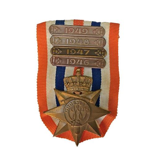 KNIL Indonesië Java Orde en Vrede Medaille Onderscheiding, Verzamelen, Militaria | Algemeen, Landmacht, Lintje, Medaille of Wings