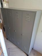 Stalen lockerkast met 4 deuren, grijs, Huis en Inrichting, Kasten | Lockerkasten, Ophalen, Gebruikt, Modern