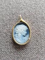 Gouden cameehanger met briljanten., Sieraden, Tassen en Uiterlijk, Kettinghangers, Overige voorstellingen, Ophalen of Verzenden