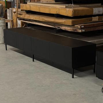 tv dressoir mat zwart design met push open en softclose