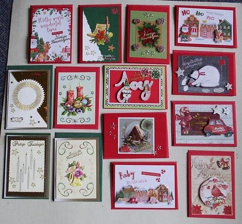 Set 25x zelfgemaakte kerstkaarten / wenskaarten kerst (t), Hobby en Vrije tijd, Kaarten | Zelfgemaakt, Nieuw, Kerst, Verzenden