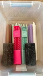 20 Kaarsen + schaal - Diverse Kleuren en formaten, Huis en Inrichting, Woonaccessoires | Kandelaars en Kaarsen, Overige materialen