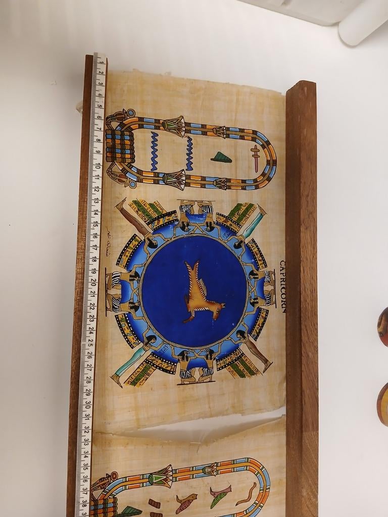 5 stuks vintage Egyptische papyrus met sterrenbeelden, Antiek en Kunst, Kunst | Niet-Westerse kunst, Ophalen of Verzenden