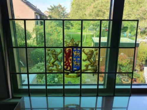 Paneel (1 van 4) uit grachtenpand Amsterdam (2.1), Antiek en Kunst, Antiek | Glas en Kristal, Ophalen