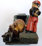 Twee 'money banks', Ophalen of Verzenden, Gebruikt, Metaal of Blik, Object of Gebouw
