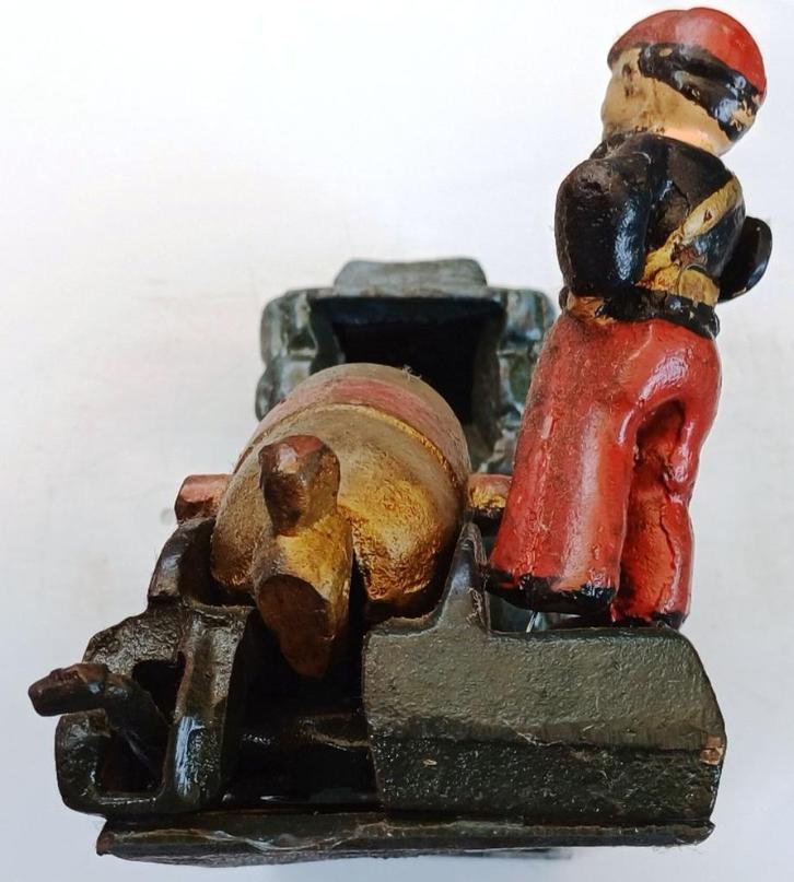 Twee 'money banks', Verzamelen, Spaarpotten, Gebruikt, Object of Gebouw, Metaal of Blik, Ophalen of Verzenden