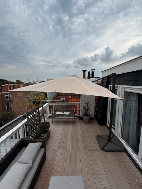 IKEA Seglaro Parasol + Waterdichte hoes, Tuin en Terras, Parasols, Gebruikt, Zweefparasol, 2 tot 3 meter, Kantelbaar, Verstelbaar