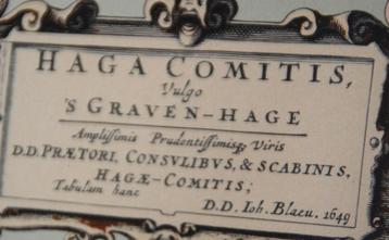 landkaart/Antieke Landkaart /Den Haag; Joan Blaeu - Haga C beschikbaar voor biedingen