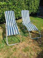 Gratis 2 ligstoelen, Tuin en Terras, Ligbedden, Ophalen, Gebruikt, Metaal