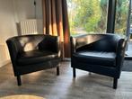 2 Identieke fauteuils, Huis en Inrichting, Fauteuils, Ophalen, Kunststof, 75 tot 100 cm, Zo goed als nieuw