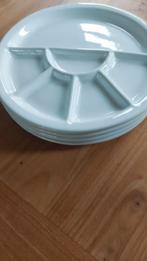 Fondueborden 4 stuks, Huis en Inrichting, Keuken | Servies, Ophalen, Zo goed als nieuw, Glas, Overige stijlen