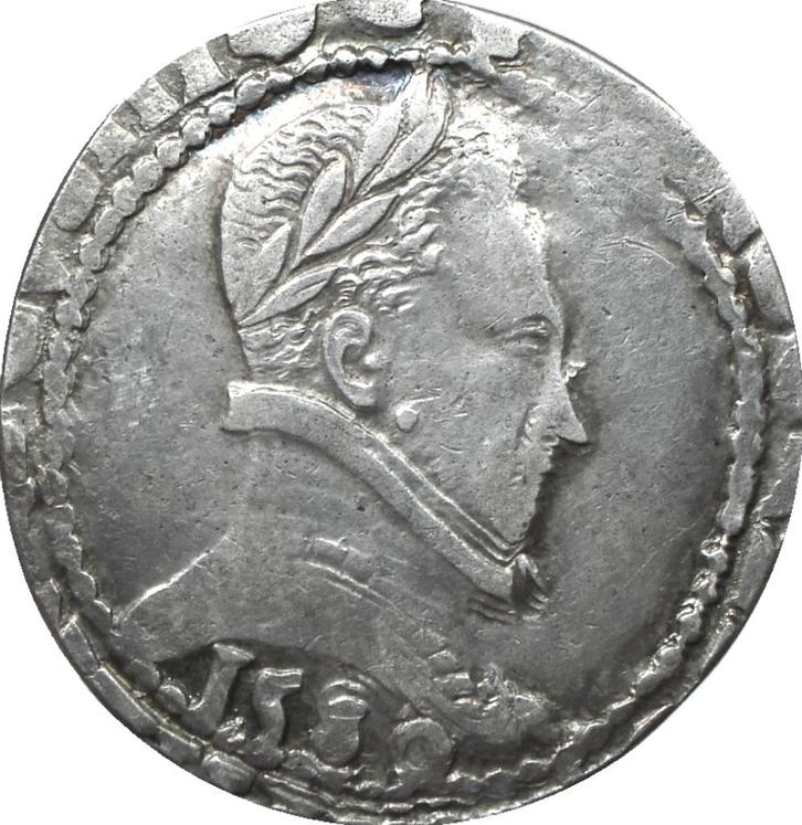 Frankrijk 1 franc / 'Franc au col plat' 1589 (zilver), Postzegels en Munten, Munten | Europa | Niet-Euromunten, Losse munt, Frankrijk