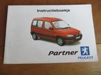 Instructieboek Peugeot Partner personenauto + audio 2001, Ophalen of Verzenden