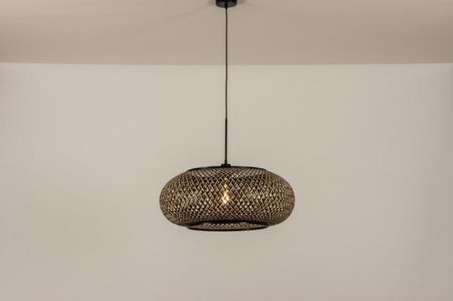 hanglamp 60 cm rotan bamboe riet bed bar tafel keuken lamp, Huis en Inrichting, Lampen | Hanglampen, Nieuw, Minder dan 50 cm, Metaal