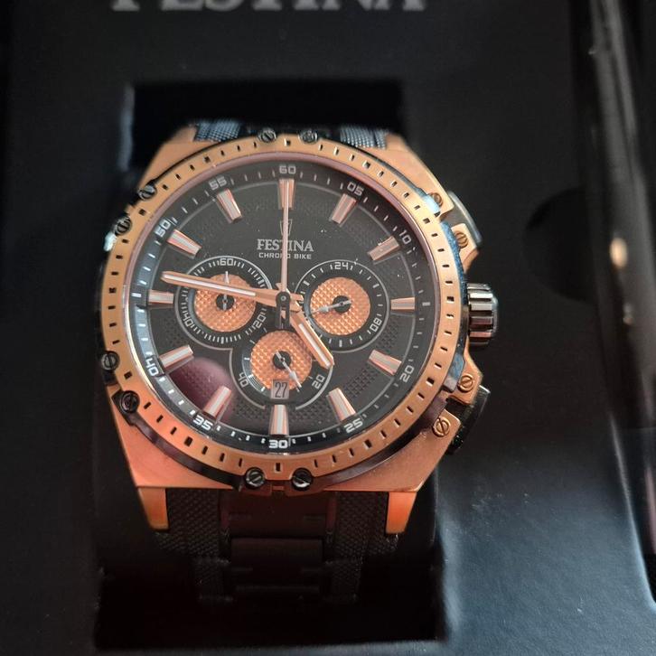 Festina Chrono Bike Special Edition herenhorloge roségoud, Sieraden, Tassen en Uiterlijk, Horloges | Heren, Zo goed als nieuw