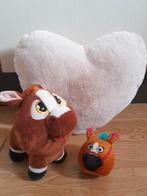 Knuffel paard + squishy bal & pluche hart kussen, Ophalen of Verzenden, Zo goed als nieuw, Paard