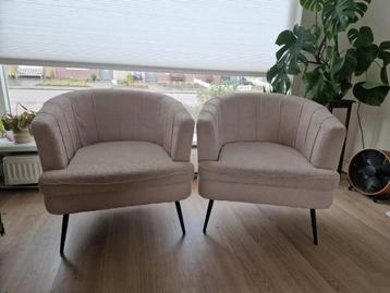 Prachtige fauteuils bougle stof
