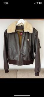 Vintage Redskins leren biker jas met afneembare kraag, Ophalen of Verzenden, Zo goed als nieuw, Maat 52/54 (L), Bruin