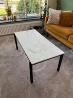 Marmeren salontafel rechthoekig met zwarte poten, 50 tot 100 cm, Minder dan 50 cm, Gebruikt, Rechthoekig