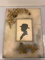 Antieke bronzen fotolijst met marmeren achterwand, ca. 1890, Antiek en Kunst, Ophalen of Verzenden