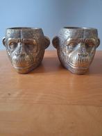 Apenkoppen bloempotten - set van 2, Tuin en Terras, Bloempotten, Ophalen, Rond, Binnen, Zo goed als nieuw
